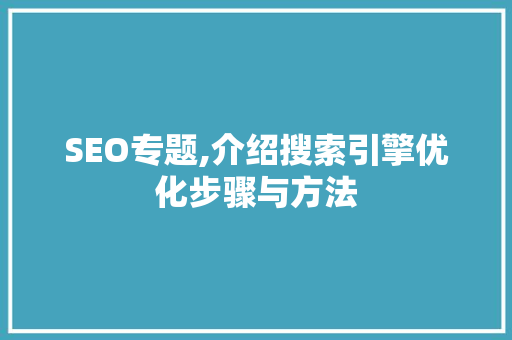 SEO专题,介绍搜索引擎优化步骤与方法