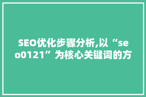 SEO优化步骤分析,以“seo0121”为核心关键词的方法与思考