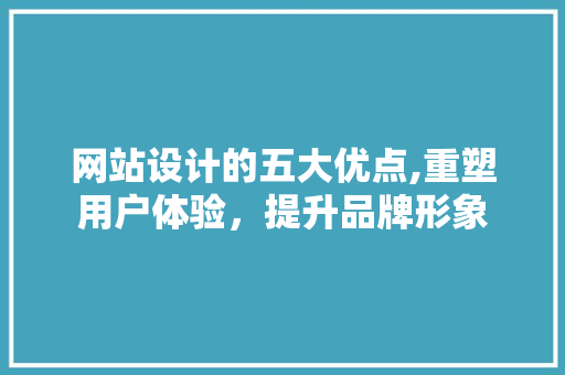 网站设计的五大优点,重塑用户体验，提升品牌形象