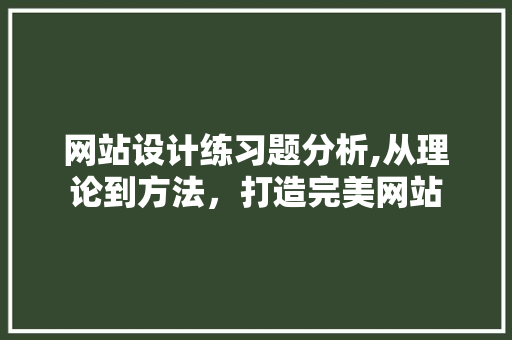 网站设计练习题分析,从理论到方法，打造完美网站