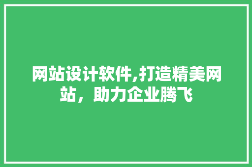 网站设计软件,打造精美网站，助力企业腾飞