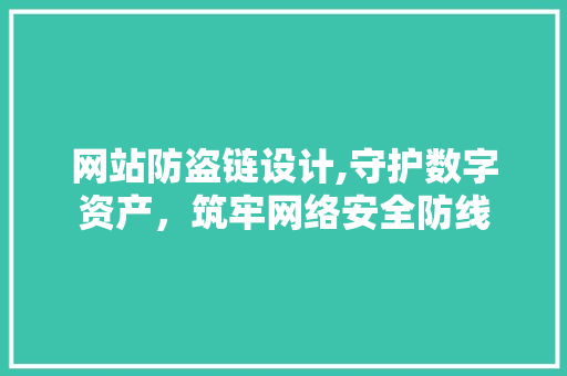 网站防盗链设计,守护数字资产，筑牢网络安全防线