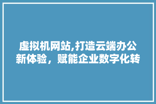 虚拟机网站,打造云端办公新体验，赋能企业数字化转型