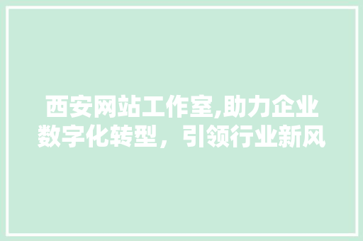 西安网站工作室,助力企业数字化转型，引领行业新风向