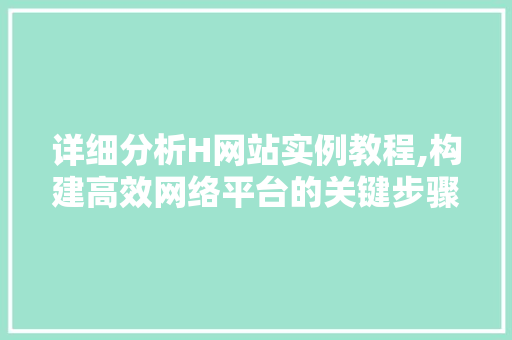 详细分析H网站实例教程,构建高效网络平台的关键步骤