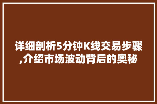 详细剖析5分钟K线交易步骤,介绍市场波动背后的奥秘