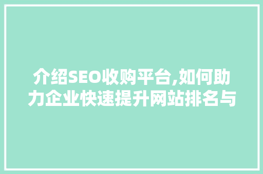 介绍SEO收购平台,如何助力企业快速提升网站排名与流量