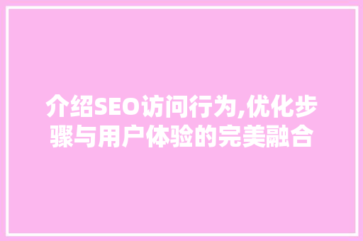 介绍SEO访问行为,优化步骤与用户体验的完美融合