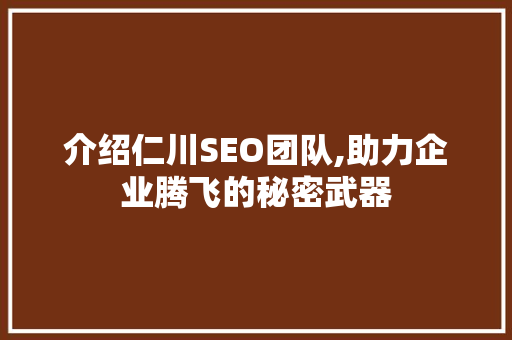 介绍仁川SEO团队,助力企业腾飞的秘密武器