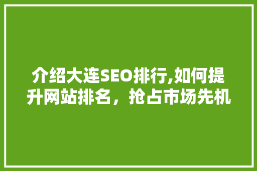 介绍大连SEO排行,如何提升网站排名，抢占市场先机