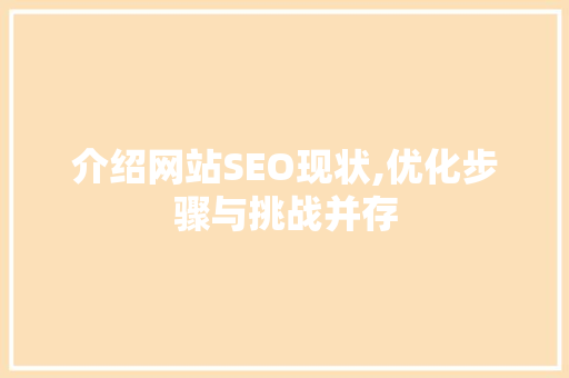 介绍网站SEO现状,优化步骤与挑战并存