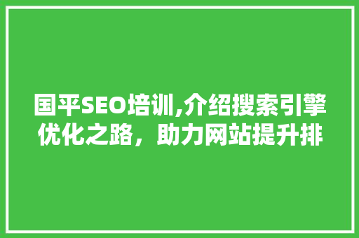 国平SEO培训,介绍搜索引擎优化之路，助力网站提升排名