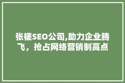 张槎SEO公司,助力企业腾飞，抢占网络营销制高点