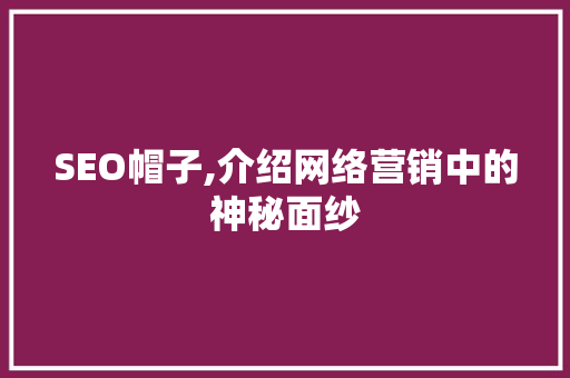 SEO帽子,介绍网络营销中的神秘面纱