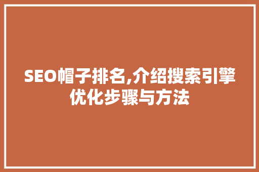 SEO帽子排名,介绍搜索引擎优化步骤与方法