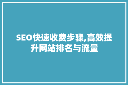 SEO快速收费步骤,高效提升网站排名与流量