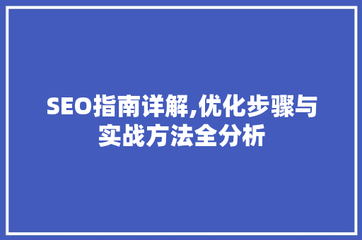 SEO指南详解,优化步骤与实战方法全分析