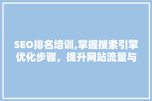 SEO排名培训,掌握搜索引擎优化步骤，提升网站流量与转化率