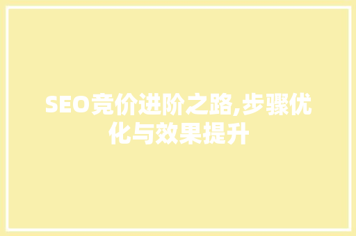 SEO竞价进阶之路,步骤优化与效果提升