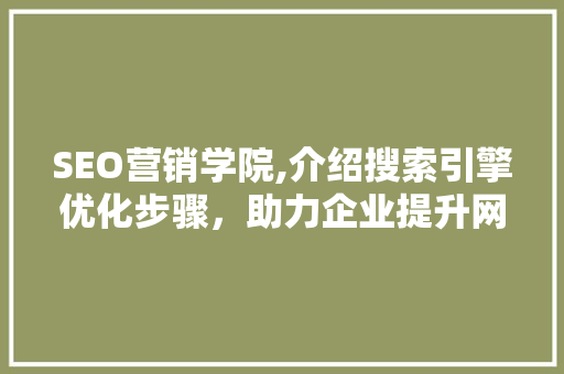 SEO营销学院,介绍搜索引擎优化步骤，助力企业提升网络曝光度