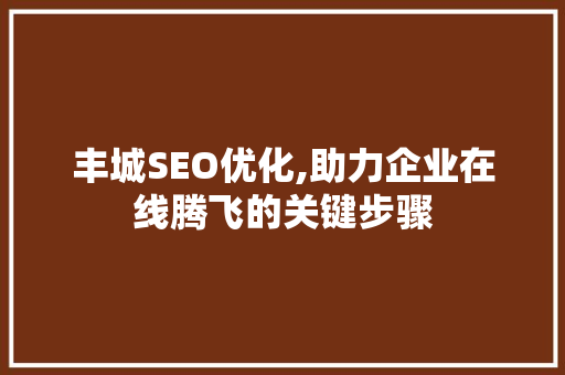 丰城SEO优化,助力企业在线腾飞的关键步骤