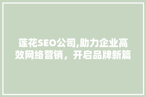 莲花SEO公司,助力企业高效网络营销，开启品牌新篇章