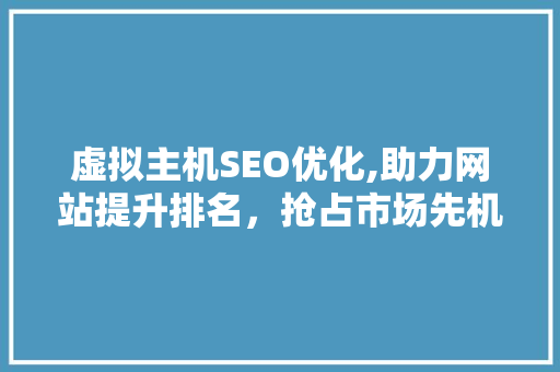 虚拟主机SEO优化,助力网站提升排名，抢占市场先机