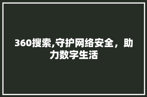 360搜索,守护网络安全，助力数字生活