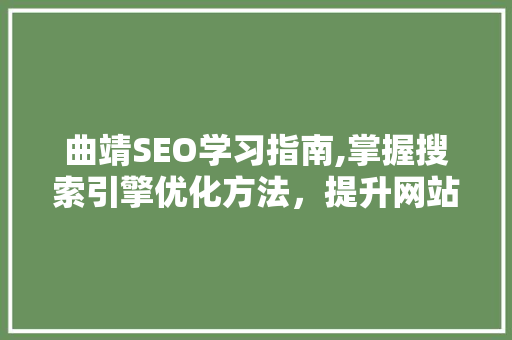 曲靖SEO学习指南,掌握搜索引擎优化方法，提升网站排名