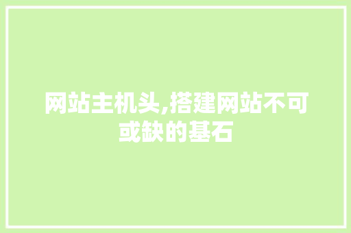 网站主机头,搭建网站不可或缺的基石