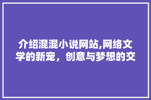 介绍混混小说网站,网络文学的新宠，创意与梦想的交汇之地