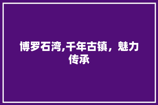 博罗石湾,千年古镇，魅力传承