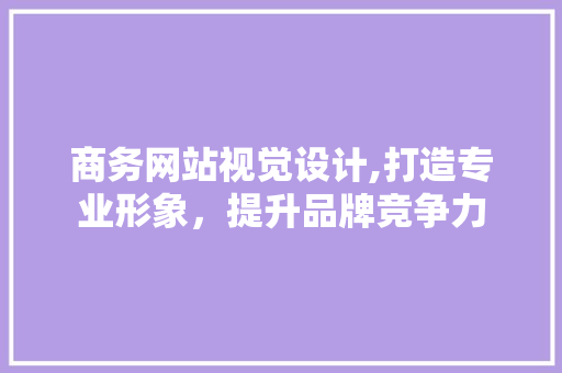 商务网站视觉设计,打造专业形象，提升品牌竞争力