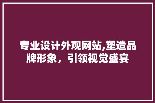 专业设计外观网站,塑造品牌形象，引领视觉盛宴