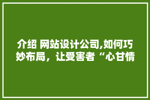 介绍 网站设计公司,如何巧妙布局，让受害者“心甘情愿”上钩