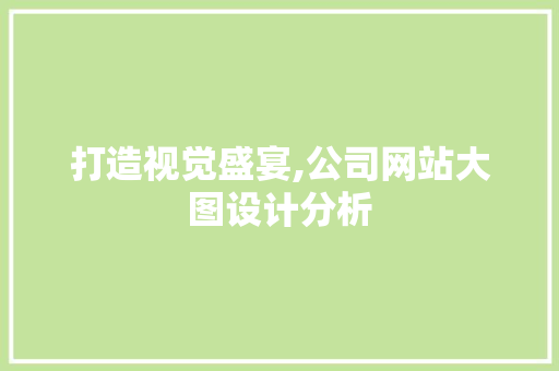 打造视觉盛宴,公司网站大图设计分析