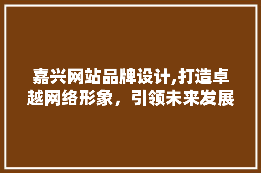 嘉兴网站品牌设计,打造卓越网络形象，引领未来发展