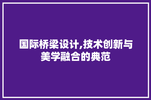 国际桥梁设计,技术创新与美学融合的典范