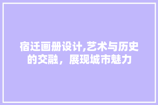 宿迁画册设计,艺术与历史的交融，展现城市魅力