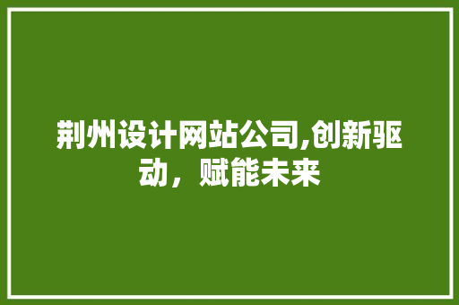 荆州设计网站公司,创新驱动，赋能未来