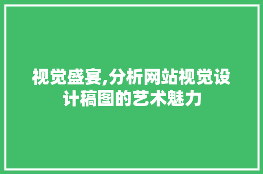 视觉盛宴,分析网站视觉设计稿图的艺术魅力