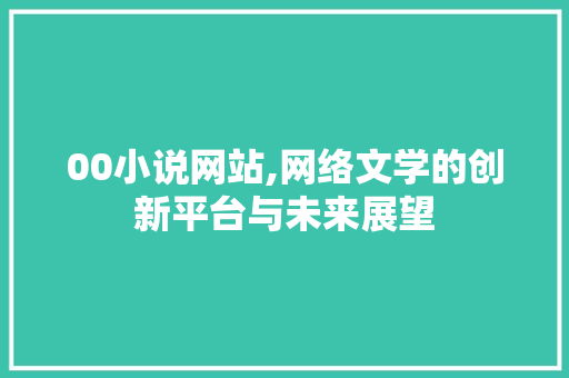 00小说网站,网络文学的创新平台与未来展望