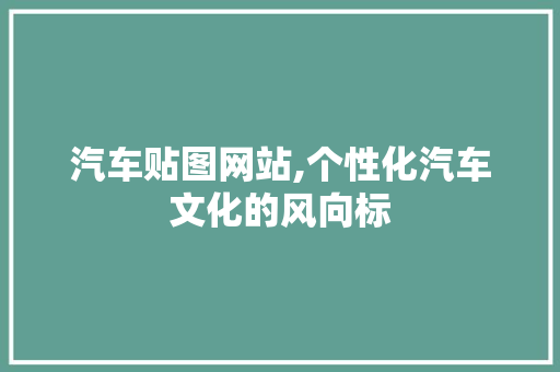 汽车贴图网站,个性化汽车文化的风向标