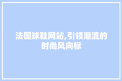 法国球鞋网站,引领潮流的时尚风向标