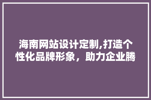 海南网站设计定制,打造个性化品牌形象，助力企业腾飞