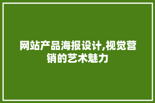 网站产品海报设计,视觉营销的艺术魅力