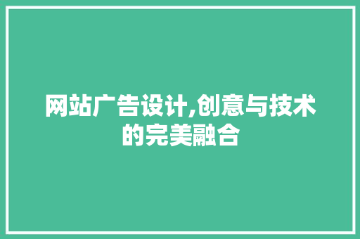 网站广告设计,创意与技术的完美融合