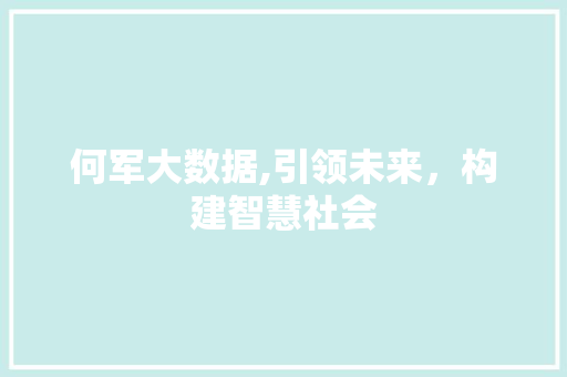 何军大数据,引领未来，构建智慧社会