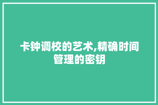 卡钟调校的艺术,精确时间管理的密钥