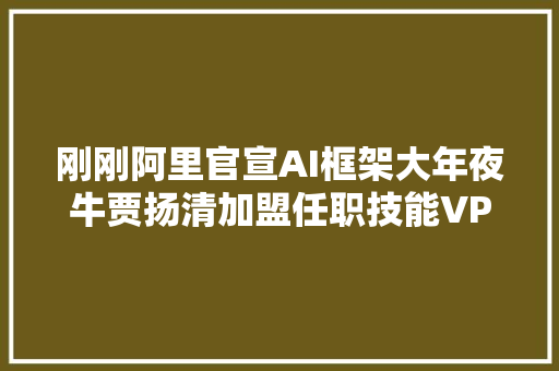 刚刚阿里官宣AI框架大年夜牛贾扬清加盟任职技能VP